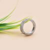 Silver Diamond Woman Band Ring