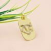 Diamond Letter Dog Tag Pendant