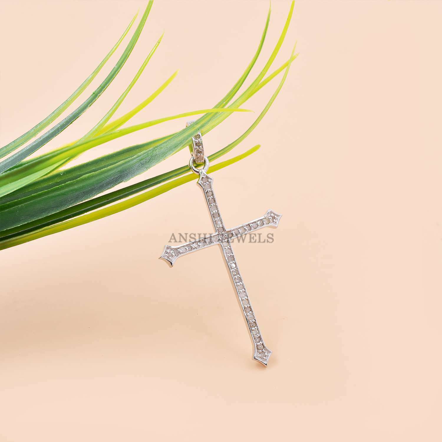 Pave Diamond Cross Pendant