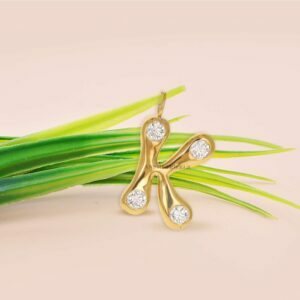 14k Gold Plated K Charm