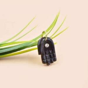 Black Onyx Hamsa Pendant