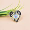 Topaz Blue Enamel Heart Pendant