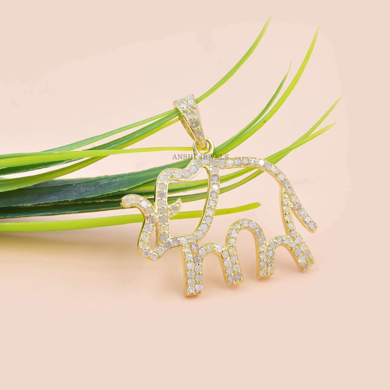 Diamond Elephant Pendant