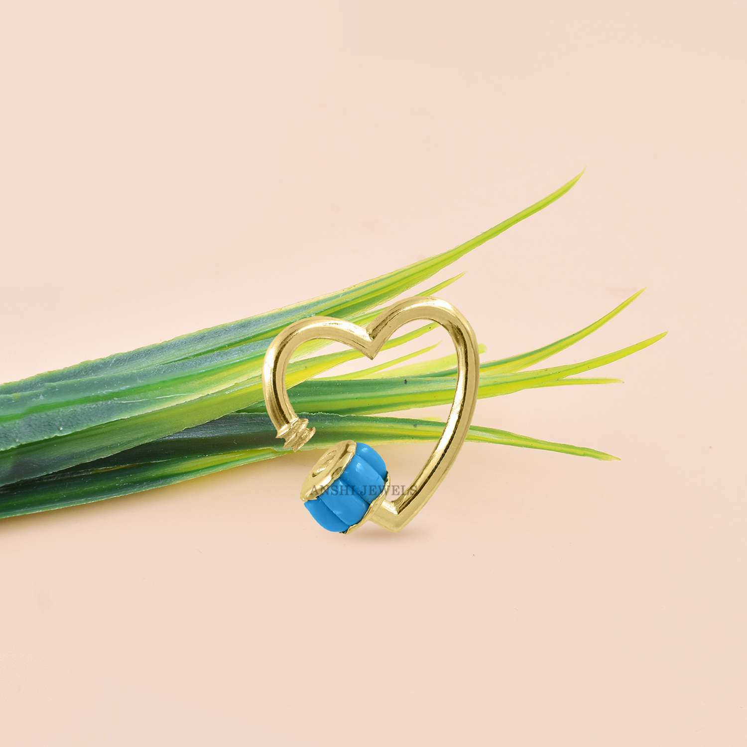 14K Yellow Gold Heart Baguette Carabiner Lock Jewelry - Image 3
