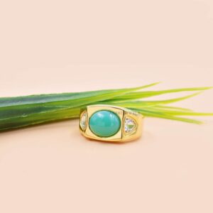 Gold Plated Turquoise Band Ring