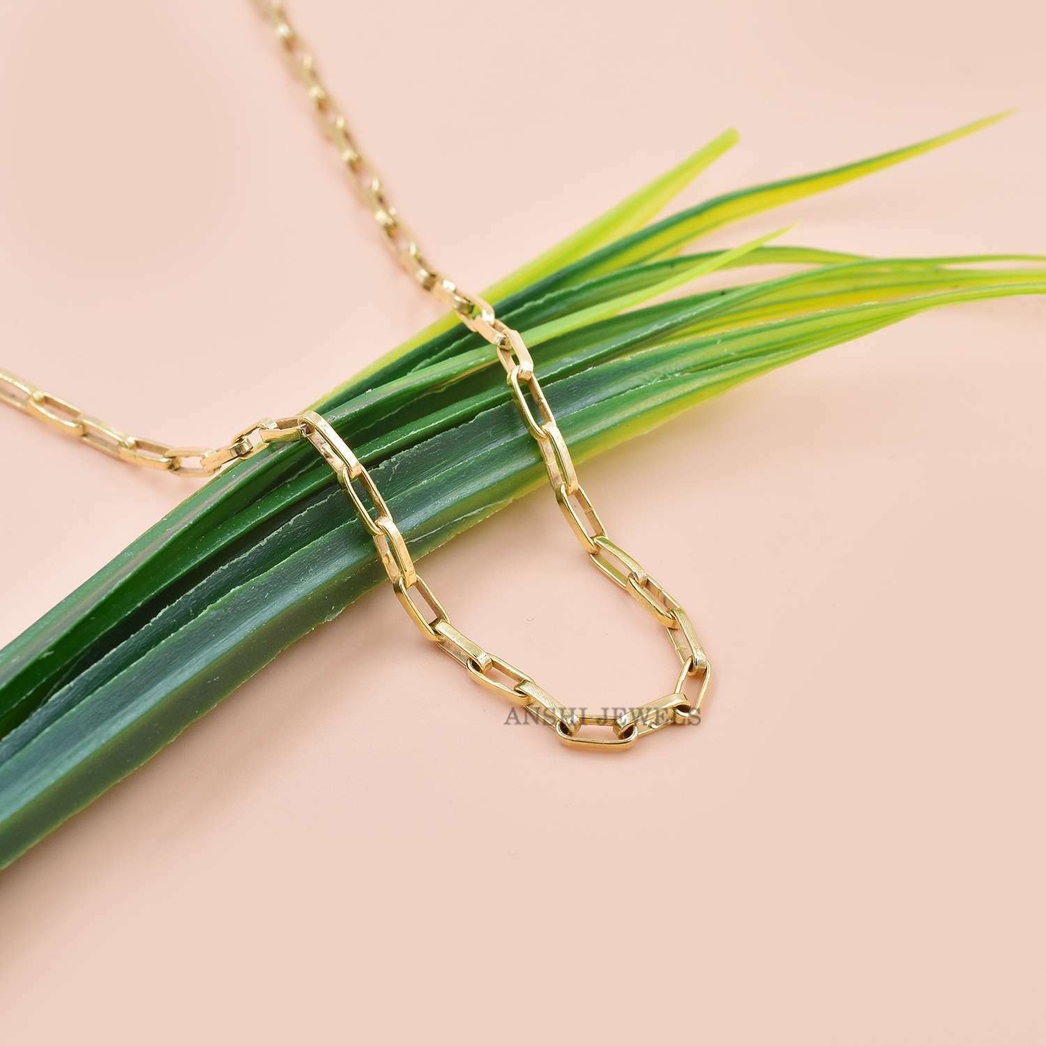 14K Yellow Gold Mushroom Necklace Chain - Image 3