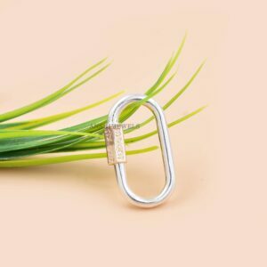 Silver Wire & 14K Gold Screw Carabiner Lock