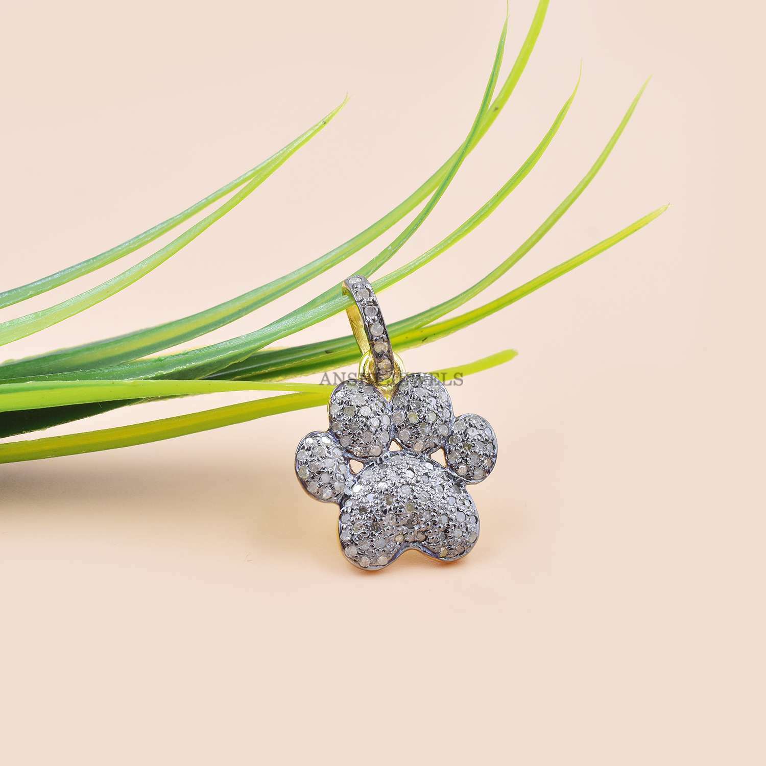 Gold Diamond Paw Charm