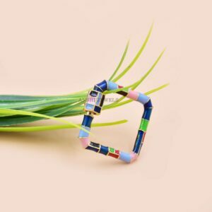14K Yellow Gold Plated Multi Enamel Screw Carabiner