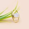 Gold Plated Moonstone Padlock