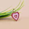 14K Yellow Gold Plated Heart Charm, Three Enamel Heart Charm