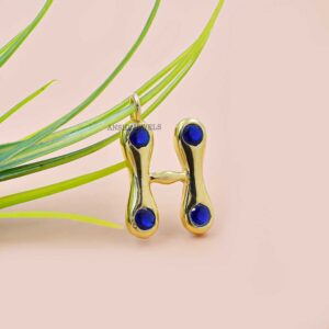 14k Yellow gold Plated H Bubble Letter Charm