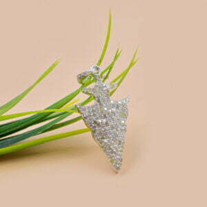 Single Cut Diamond Arrowhead Pendant, 925 Silver Plated Lucky Pendant, Diamond Handmade Pendant