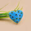 14K Yellow Gold Plated Pendant, Turquoise Heart Pendant, Multi Stone Heart Pendant Jewelry