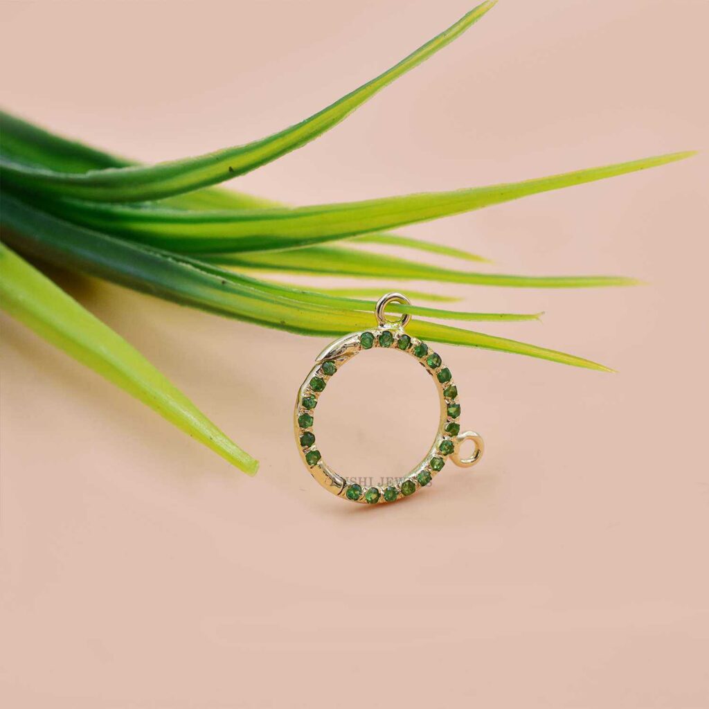 14K Gold Enhancer Charm Lock | Emerald Clasp Jewelry