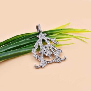 AG-GA Monogram Jewelry, CZ Custom Letter Monogram, Vintage Monogram, Designer Monogram