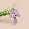 14K Yellow Gold Plated Mushroom Pendant, Amethyst Color Hydro Mushroom Pendant
