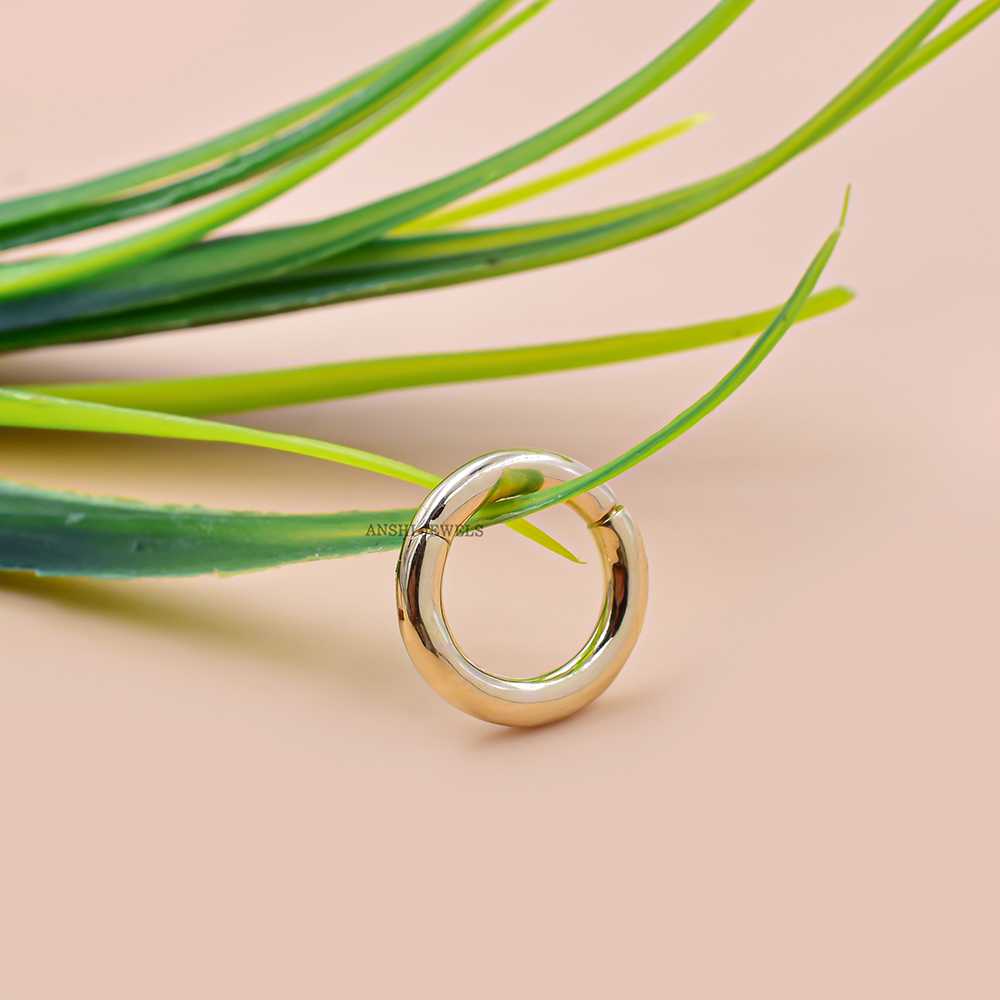 14k Yellow Gold Charm Enhancer Lock Jewelry