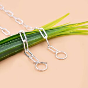925 Sterling Silver Paper Clip Oval Link Chain Necklace Jewelry