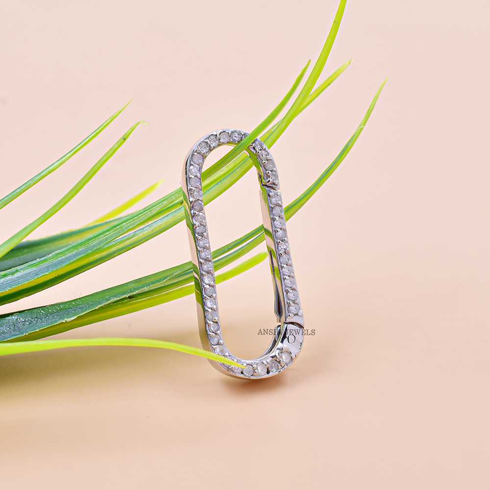 14K White Gold Diamond Enhancer Lock Jewelry