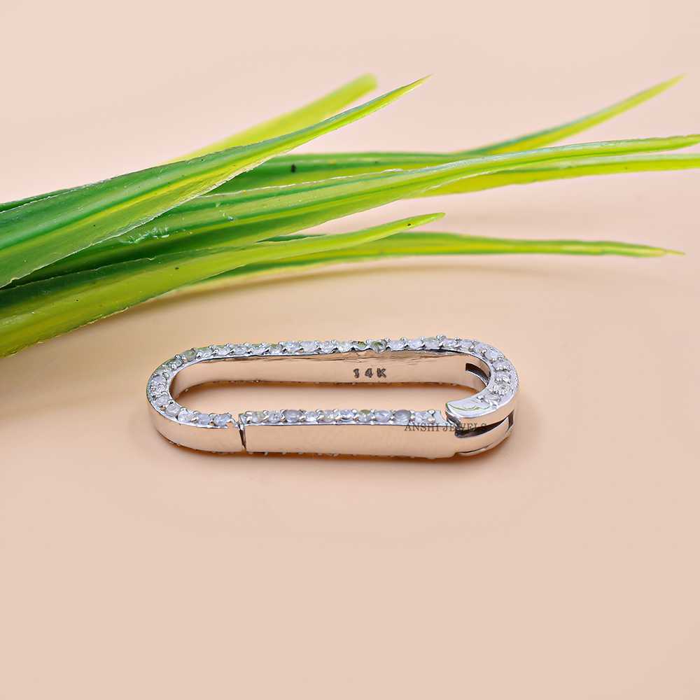 14K White Gold Diamond Enhancer Lock Jewelry - Image 4