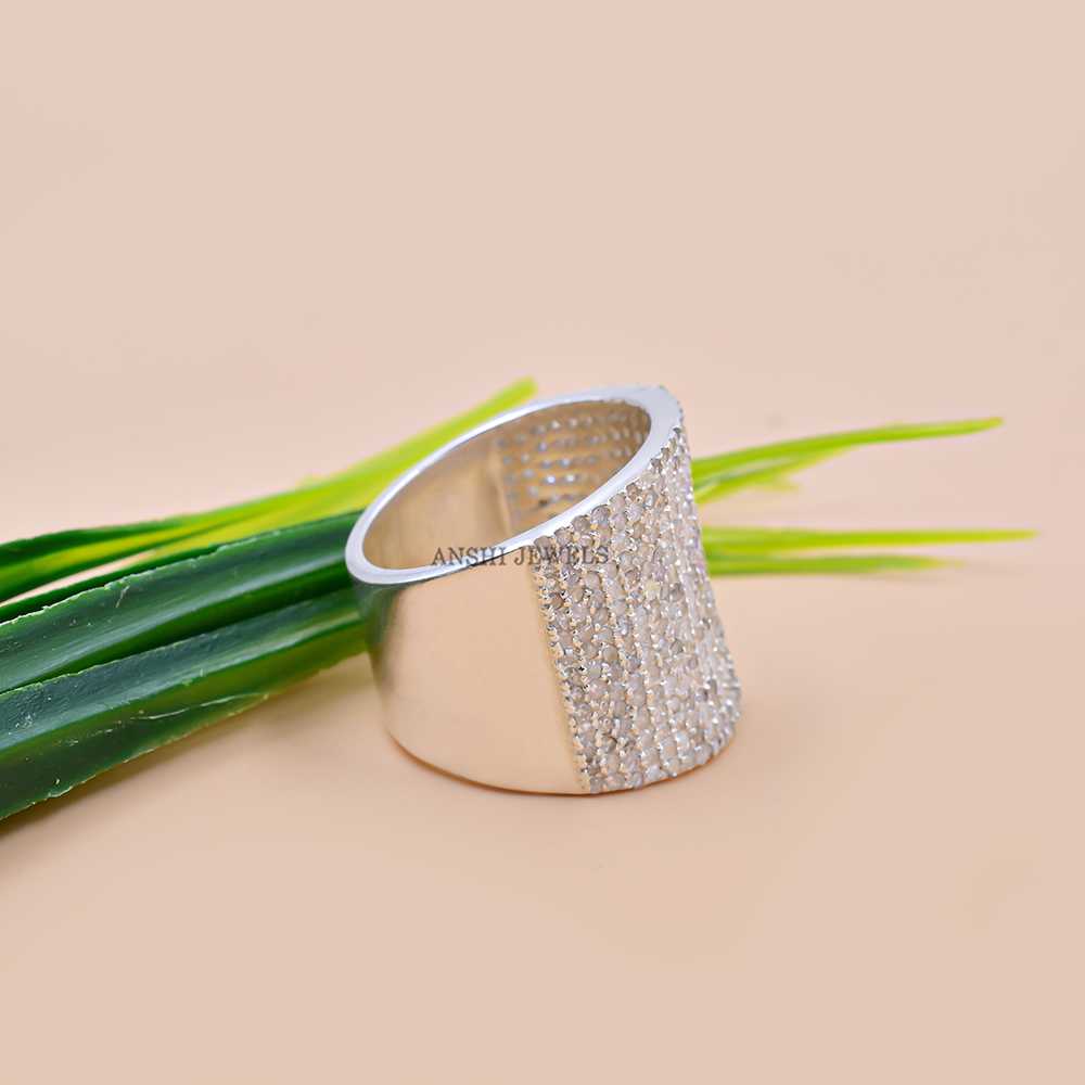 925 Sterling Silver Dome Cigar Band Ring Jewelry - Image 4