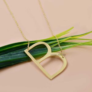 925 silver initial B letter necklace jewelry