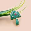 925 Silver Malachite Heart Mushroom Pendant