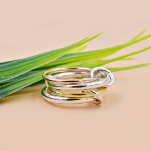 925 sterling silver plain 4 set band ring jewelry