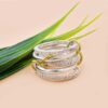 92.5 Natural Silver Single Cut Diamond 5 Set Band Ring