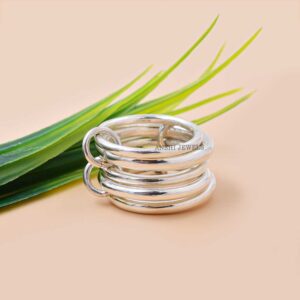 92.5 silver multi link connector 5 set band ring