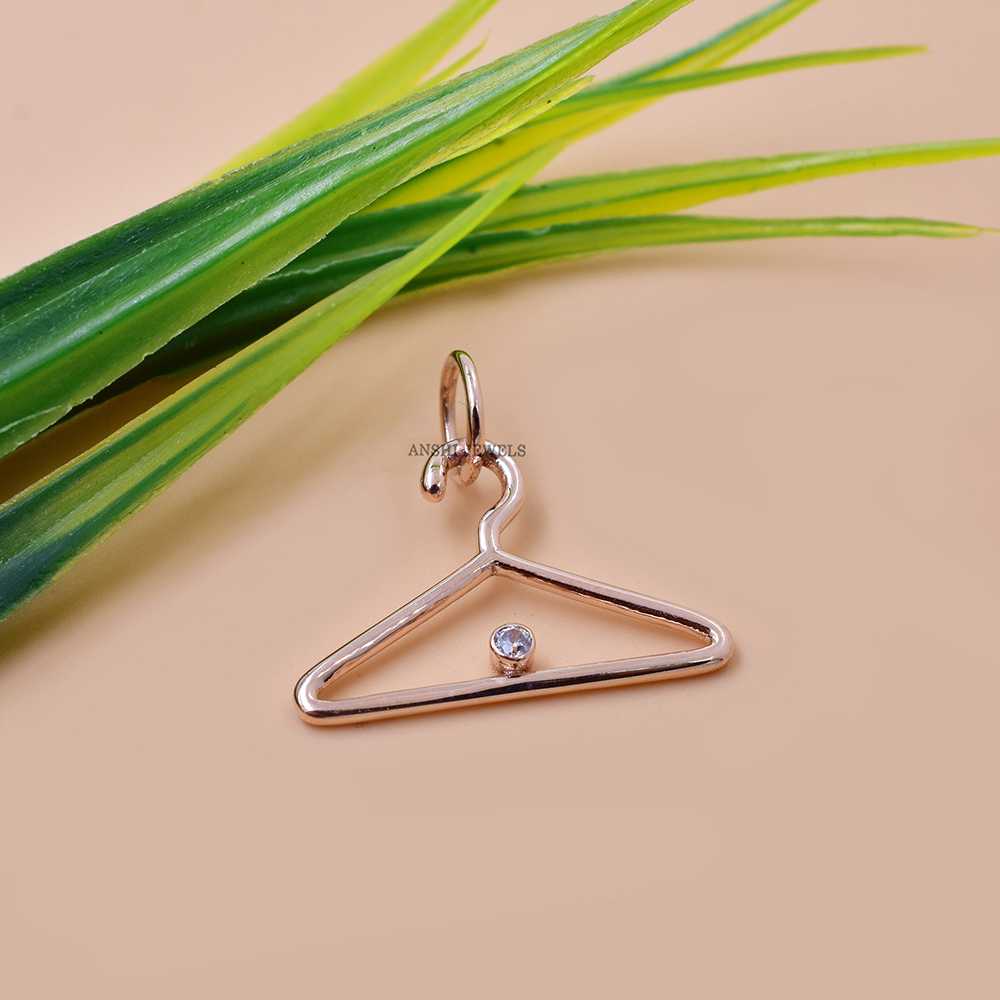 14K Rose Gold Diamond Hanger Charm Jewelry - Image 3