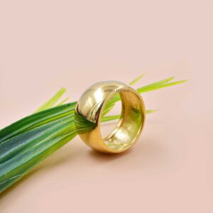14K Yellow Gold Plated Cigar Band Ring Jewelry
