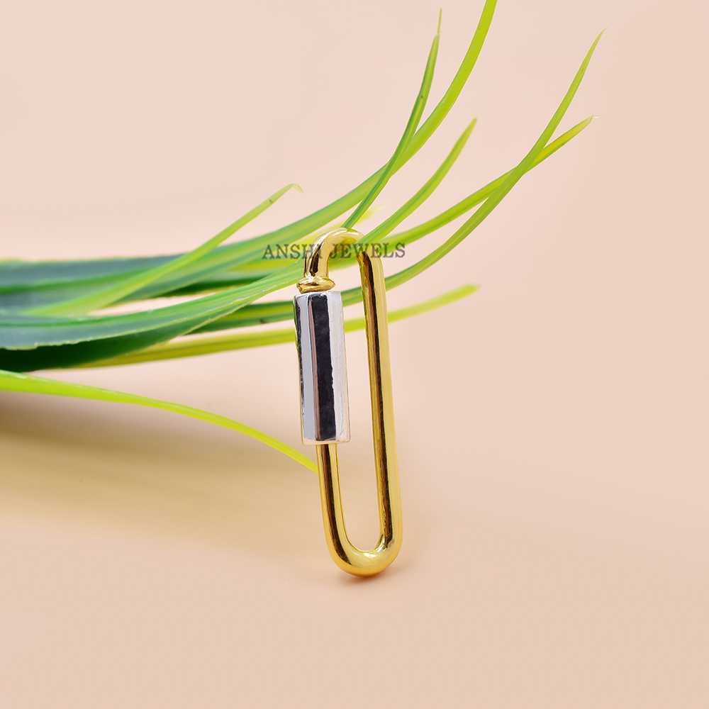 Silver Screw & Gold Plated Long Carabiner Lock