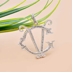 Diamond CV & VC Custom Monogram Pendant