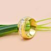 Gold Plated Channel Set CZ Cigar Band Ring