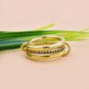 14k Gold Plated Blue Sapphire Connector Band Ring Jewelry