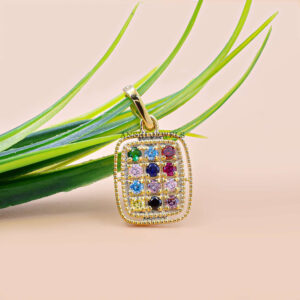 14K Yellow Gold 12 Stone Tribes Of Israel Pendant Jewelry