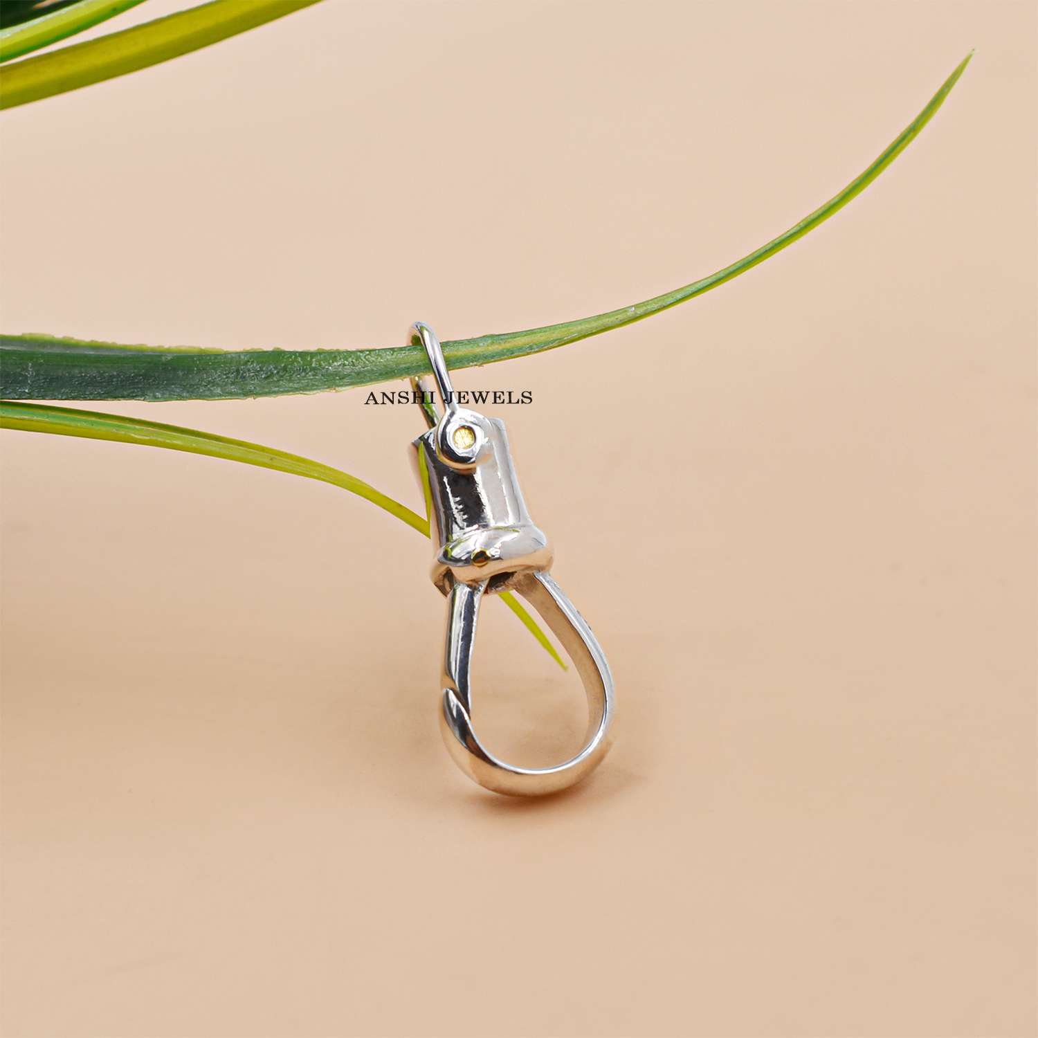 14K Gold Plated Plain Charm Lock Pendant in Sterling Silver - Image 4