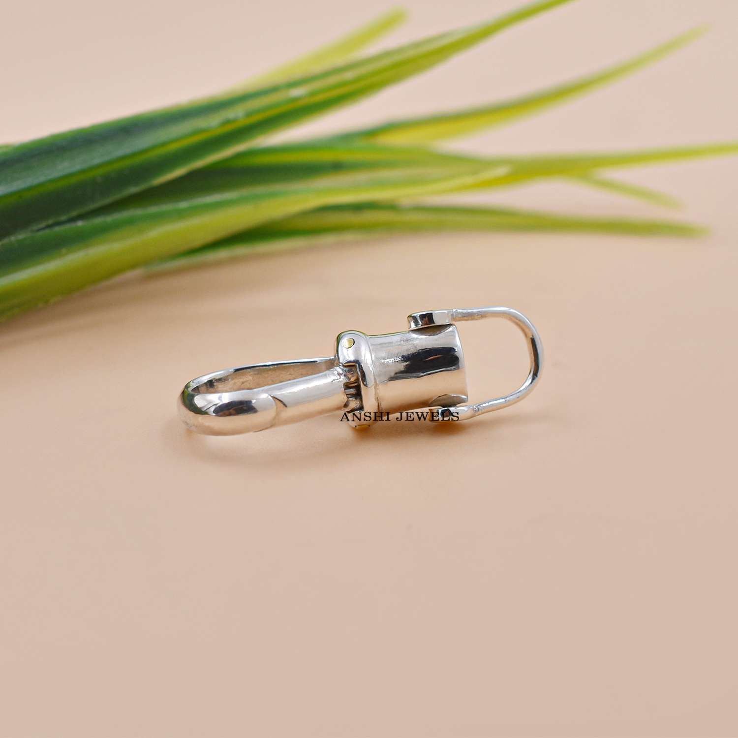 14K Gold Plated Plain Charm Lock Pendant in Sterling Silver - Image 5