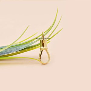 14K Gold Plated Plain Charm Lock Pendant in Sterling Silver