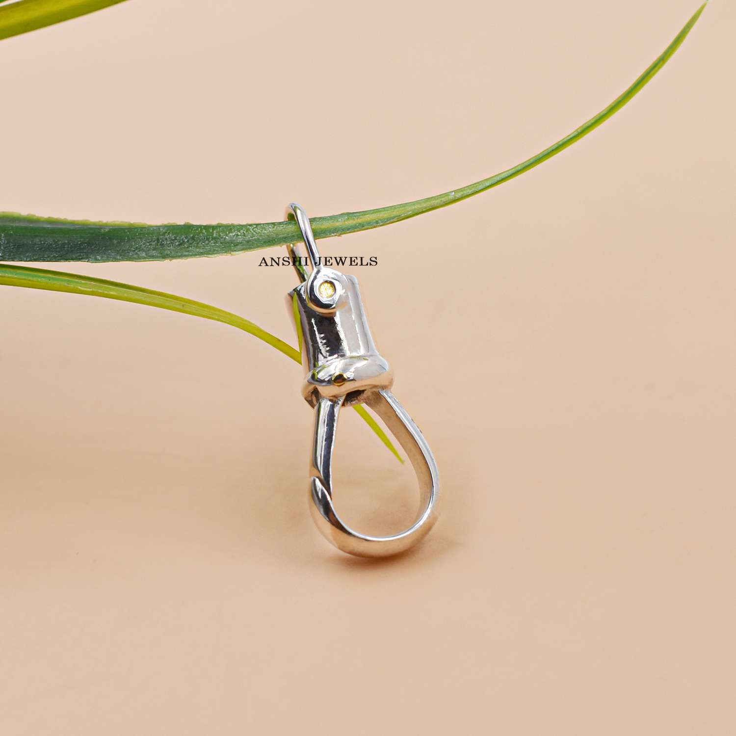 14K Gold Plated Plain Charm Lock Pendant in Sterling Silver - Image 3