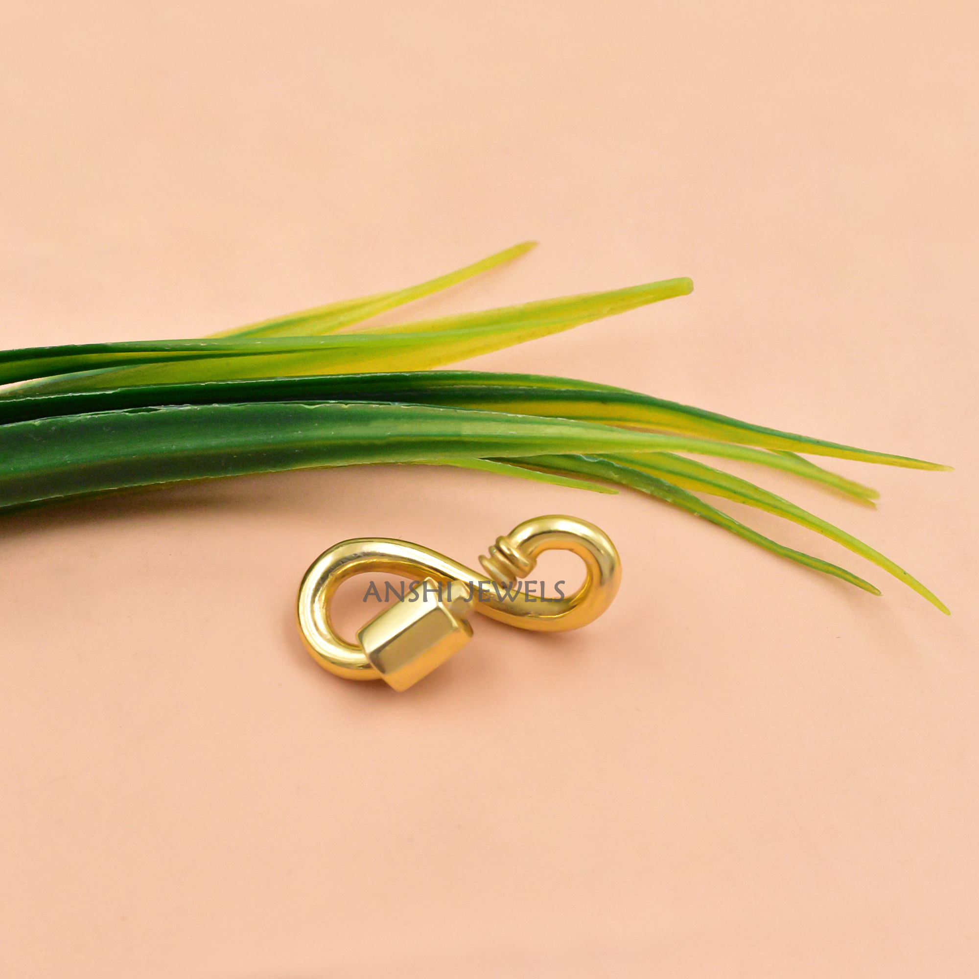 Infinity Loop Carabiner Clasp in 14K Gold Plated Sterling Silver - Image 4