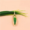 Green Onyx Pea Pendant in 14K Gold Plated with Diamond Detail Jewelry