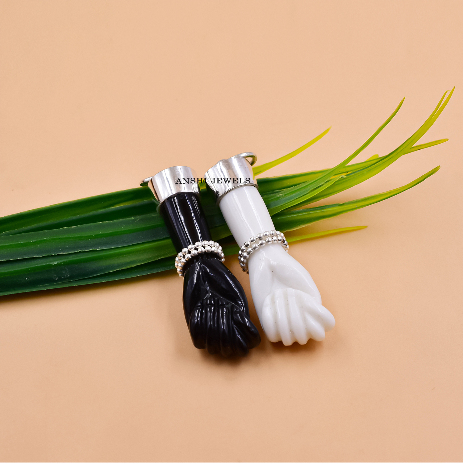 Protective Black Onyx Hand Pendant Statement Jewelry - Image 6