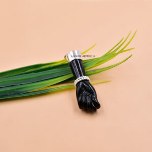 Protective Black Onyx Hand Pendant Statement Jewelry