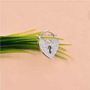 Antique Inspired Heart Lock Charm in Sterling Silver