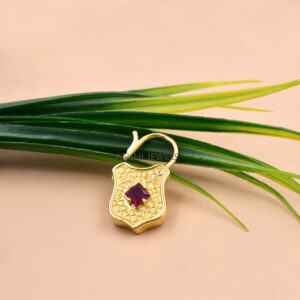 Textured Shield Heart Padlock Charm in 925 Sterling Silver