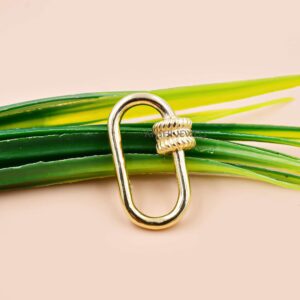 Elegant Twisted Screw Carabiner Lock Gold Plated Silver Jewelry Clasp — Luxury Chain Connector