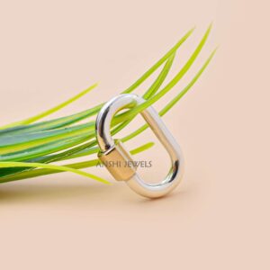 925 Sterling Silver Carabiner Lock With Gold Plated Screw, Jewelry Connector for Necklace & Bracelet